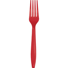 Red Plastic Forks 24ct