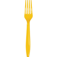 Schoolbus Yellow Plastic Forks 24ct