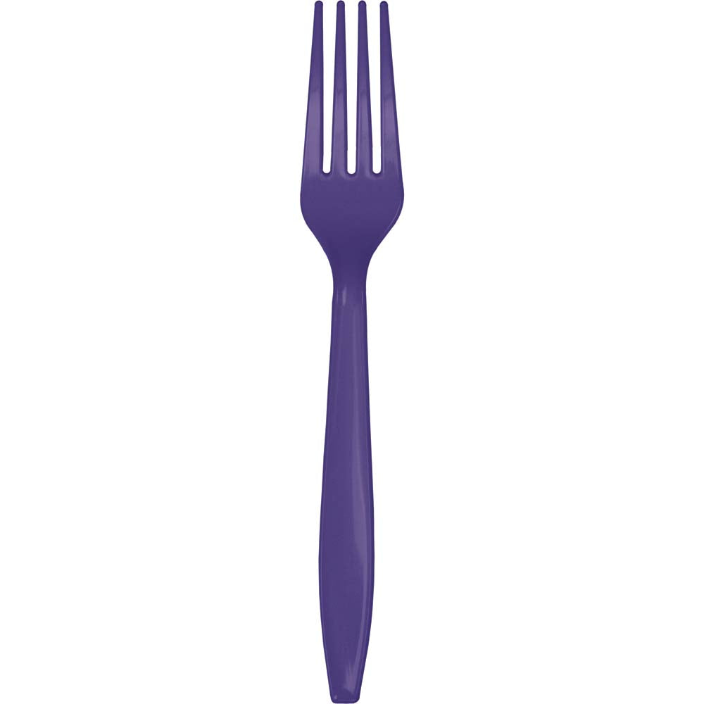 Purple Plastic Forks 24ct