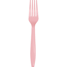 Pink Plastic Forks 24ct