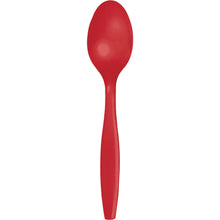 Red Plastic Spoons 24ct