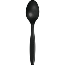 Black Plastic Spoons 24ct