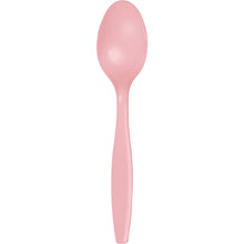 Pink Plastic Spoons 24ct
