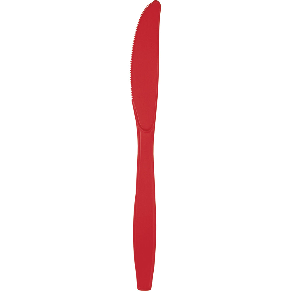 Red Plastic Knives 24ct