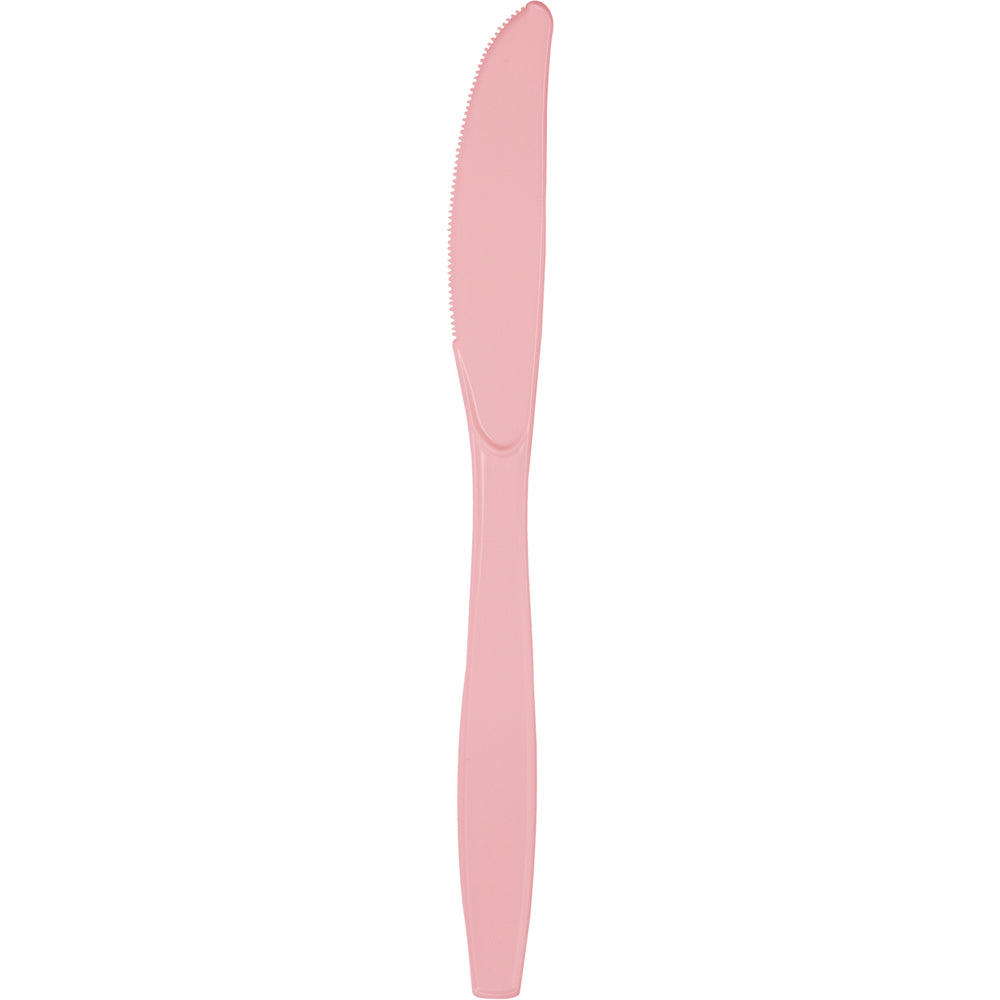 Pink Plastic Knives 24ct