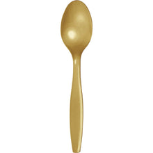 Gold Plastic Spoons 24ct