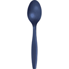 Navy Blue Plastic Spoons 24ct