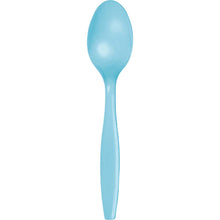 Pastel Blue Plastic Spoons 24ct