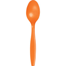 Orange Plastic Spoons 24ct