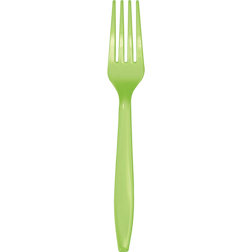 Kiwi Green Plastic Forks 24ct
