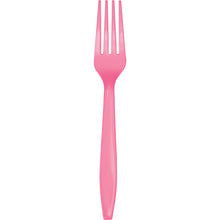 Candy Pink Plastic Forks 24ct