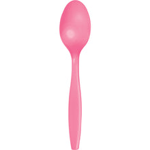 Candy Pink Plastic Spoons 24ct