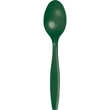 Hunter Green Plastic Spoons 24ct