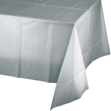 Silver Plastic Table Cover 54x108