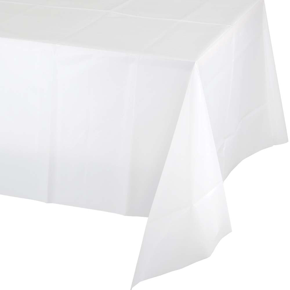 White Plastic Table Cover 54x108