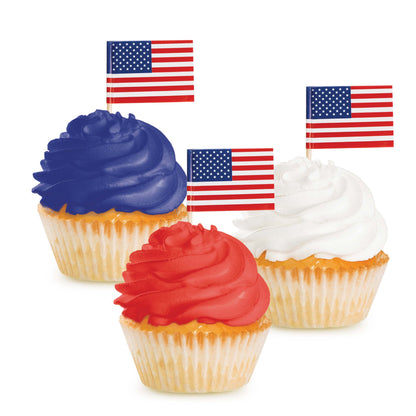 Flag Wooden Pick US Flag 50ct