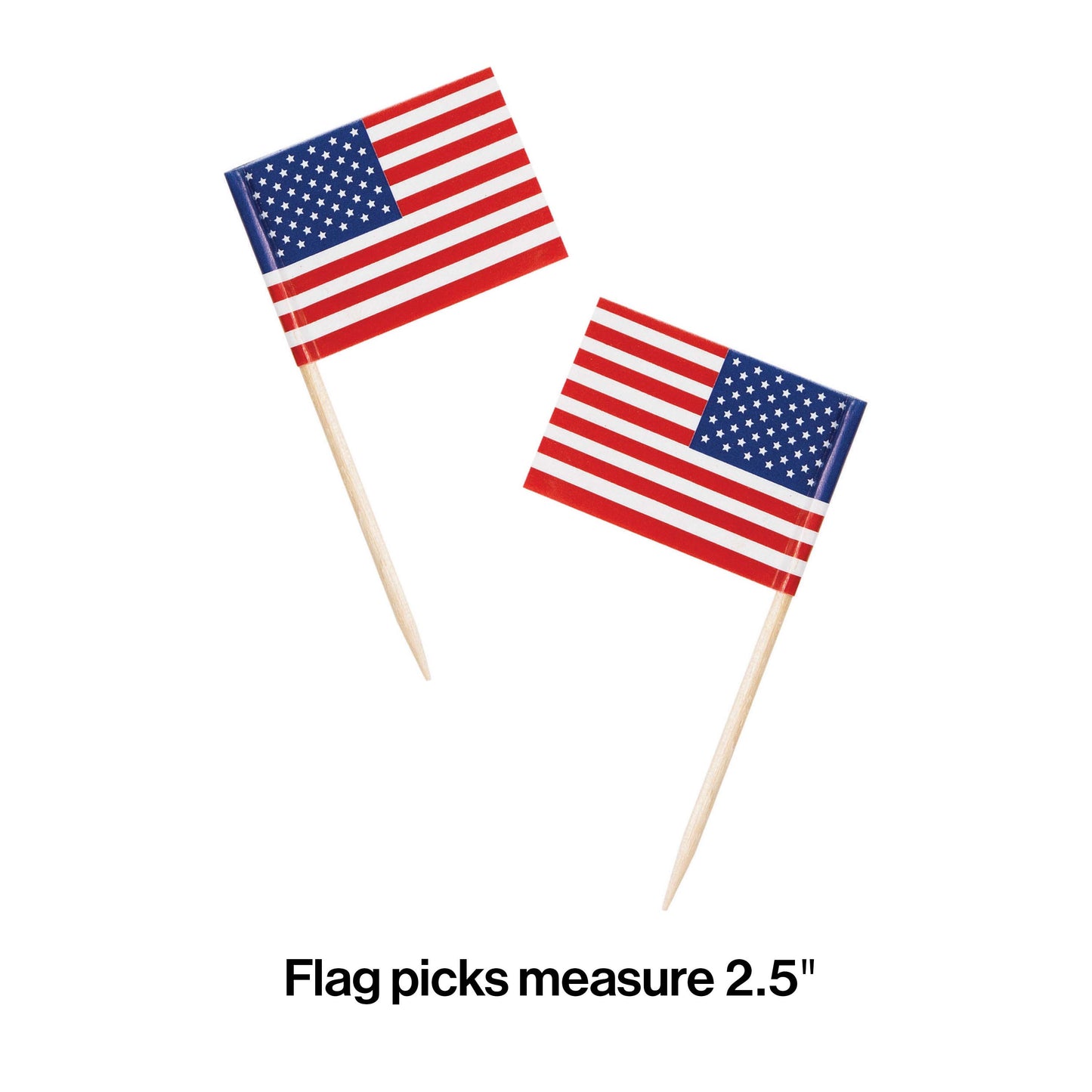 Flag Wooden Pick US Flag 50ct