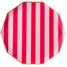 LIGHT & HAUTE PINK SIGNATURE CABANA STRIPE LARGE PLATES