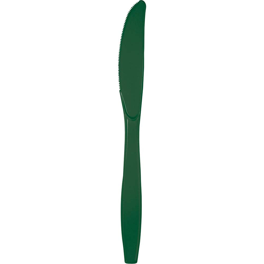 Hunter Green Plastic Knives 24ct