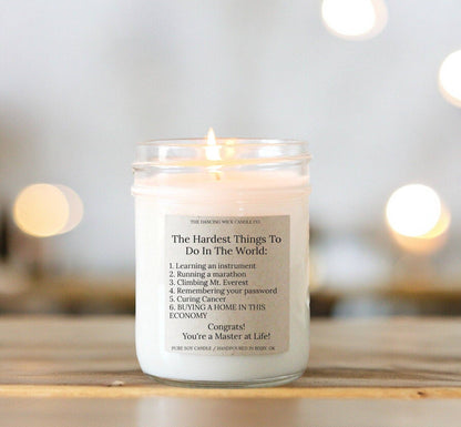 Funny Housewarming Gift Candle / Warm Wishes Soy Candle
