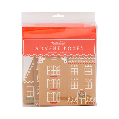 Gingerbread House Advent Boxes 25ct