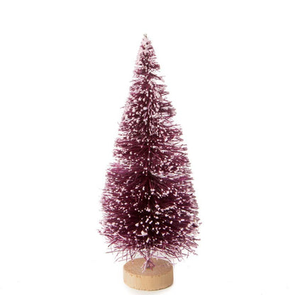 4"  Small Frosted Mulberry Wine Bottle Brush Tree