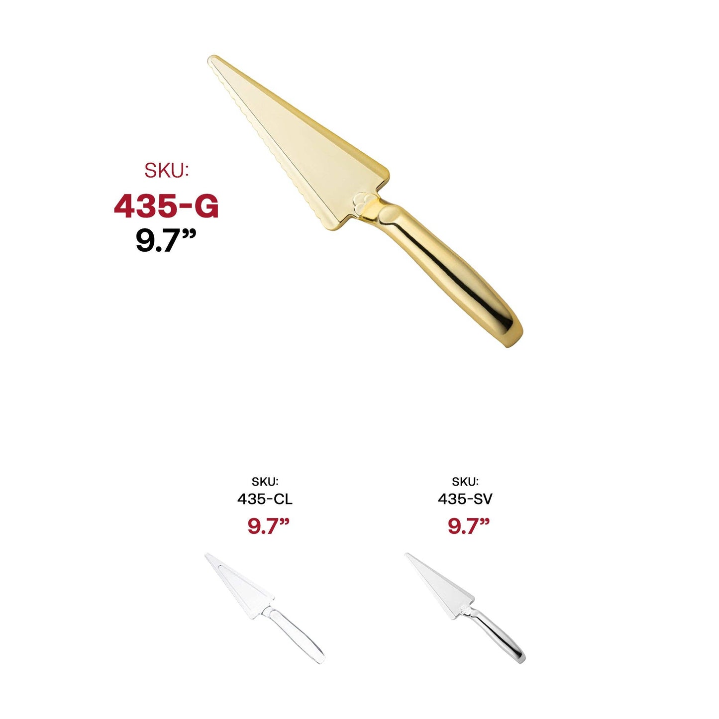 Shiny Gold Disposable Plastic Cake Cutters/Lifters - 5 pcs