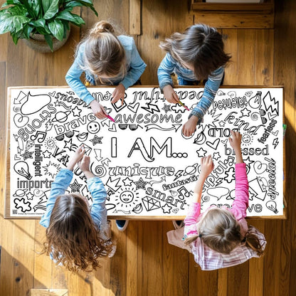 Positive Affirmations Coloring Tablecloth | Kids Activity