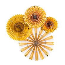 Gold and White Party Fan Set