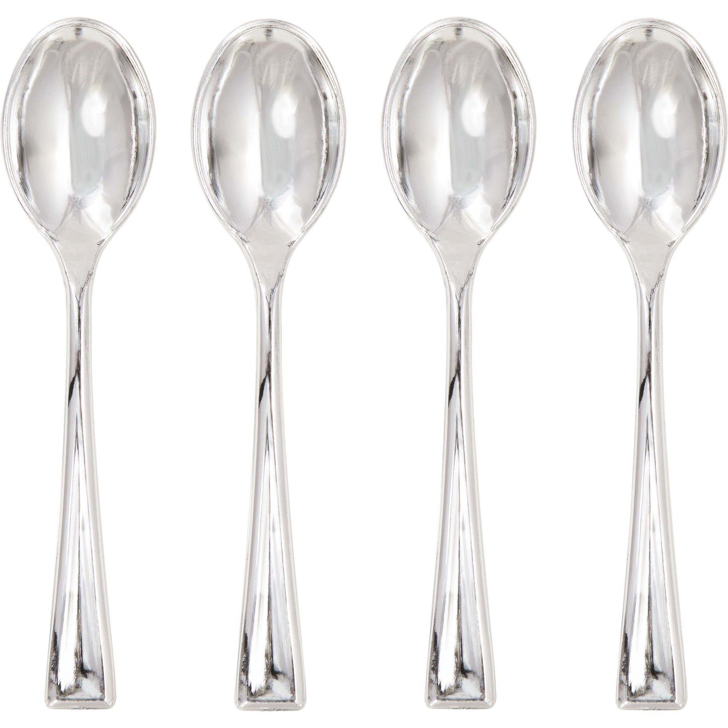 Mini Appetizer Spoons - Metallic Silver 24ct