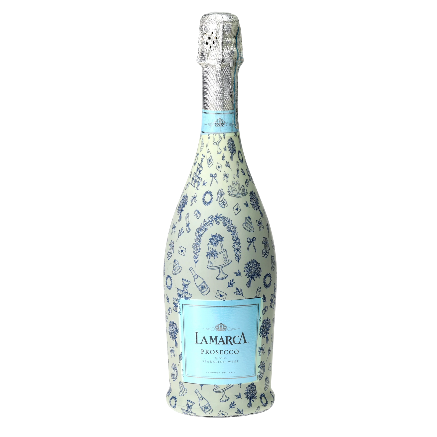 Beau Bottles Blue Wedding Toile- Prosecco Collection