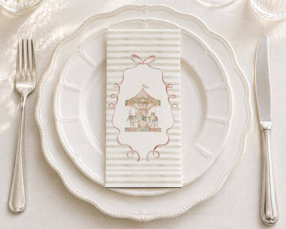 Watercolor Carousel - Printed Guest Towel