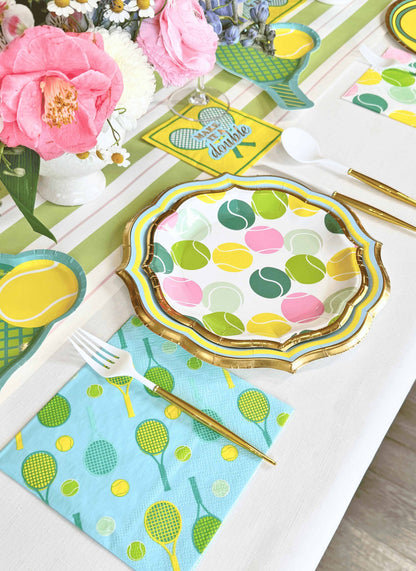Tennis Ball Multi 8in Salad Plates 8ct
