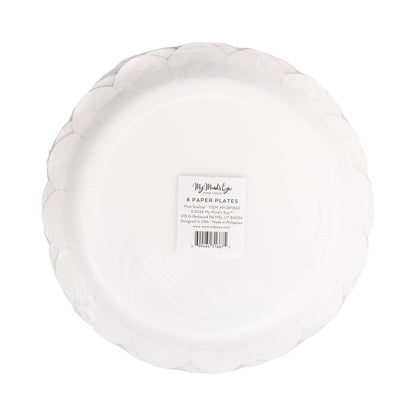 Pink Scallop Gingham Happy Birthday 9" Paper Plate