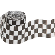 Black & White Check Printed Crepe Streamer