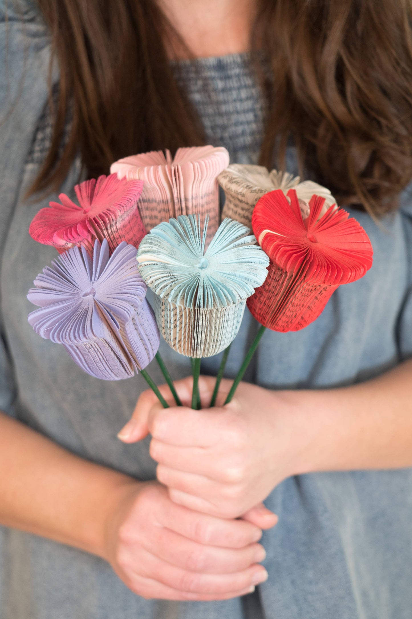 Book Flower Vase-Handmade Valentines Gift