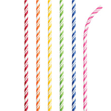 Striped Paper Straws 24ct - Assorted