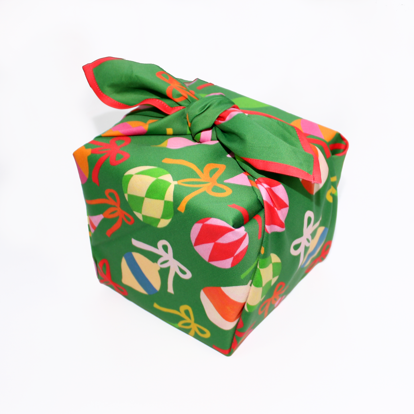 Reusable Gift Wrap | Green Ornaments