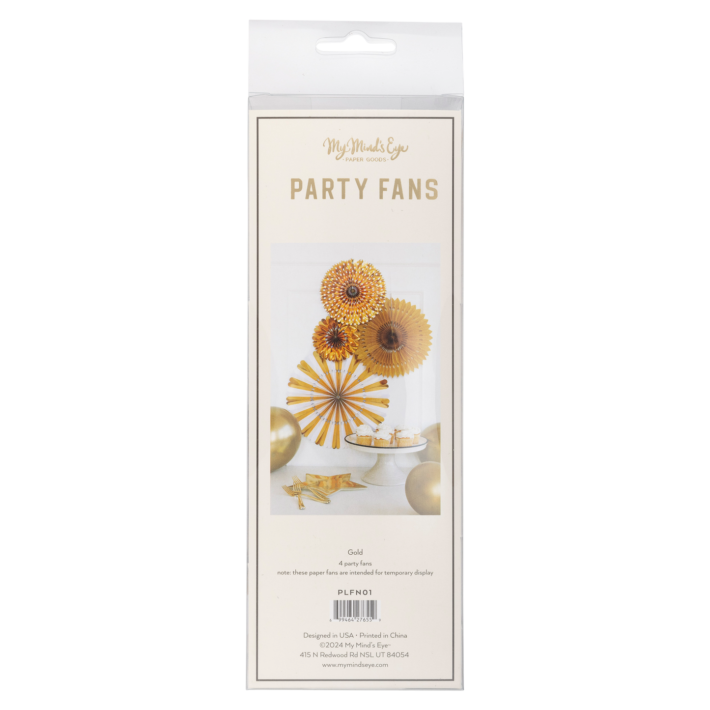 Gold and White Party Fan Set