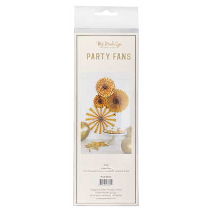 Gold and White Party Fan Set