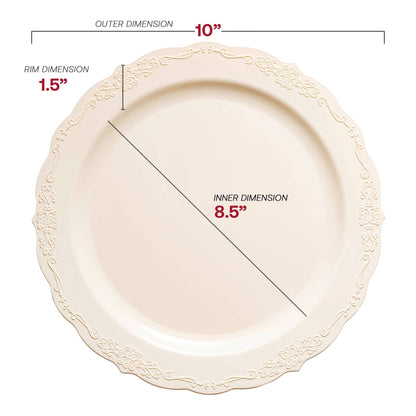 Ivory Vintage Round Plastic Dinnerware Value Set - 20 Sets