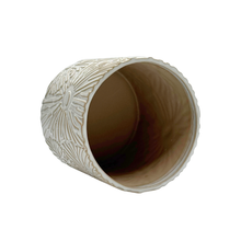 4.75"D Eden Ceramic Pot with Raised Floral Accents