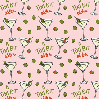 Dirty Olive Martini Birthday Wrapping Paper Roll