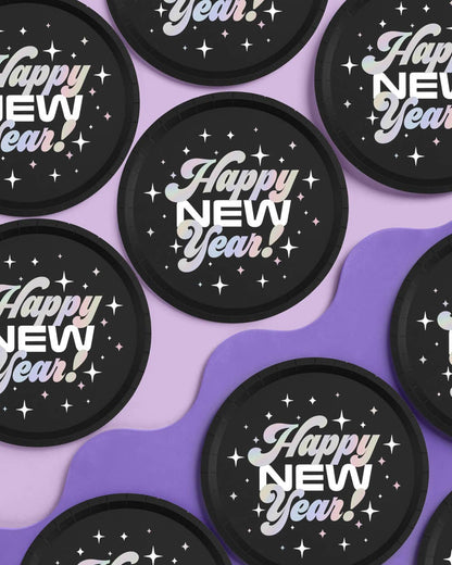 2024 NYE Foil Party Plates 10ct