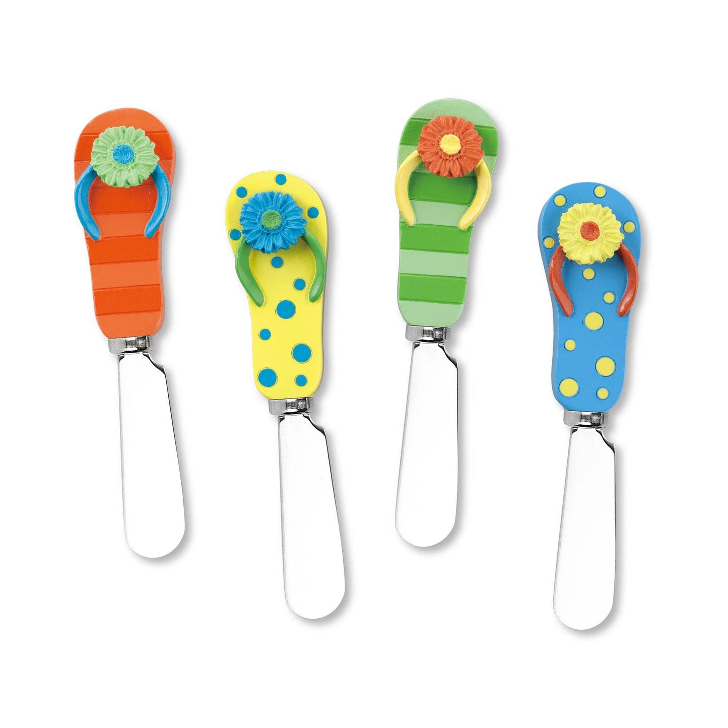 4-Piece Flip Flops Polyresin Cheese Spreader