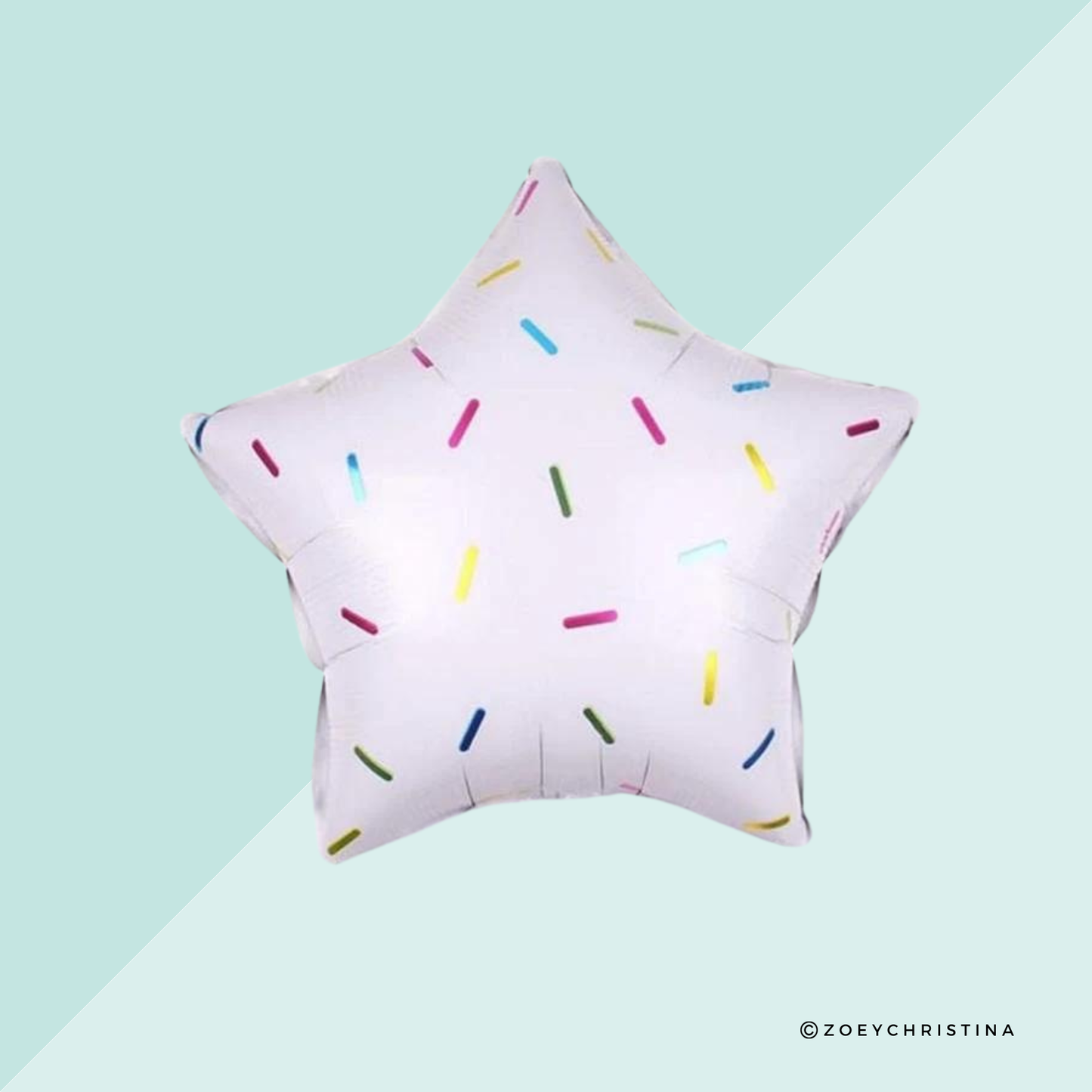#056A White Star Foil Balloon with Sprinkles
