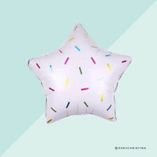 #056A White Star Foil Balloon with Sprinkles