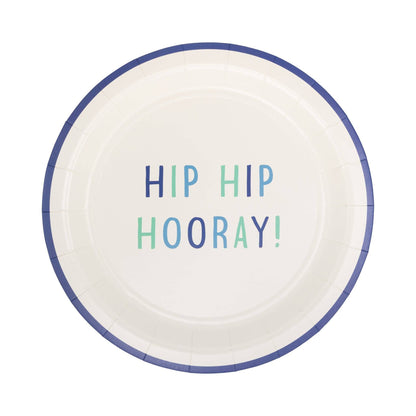 Blue Hip Hip Hooray! Plate (8ct)