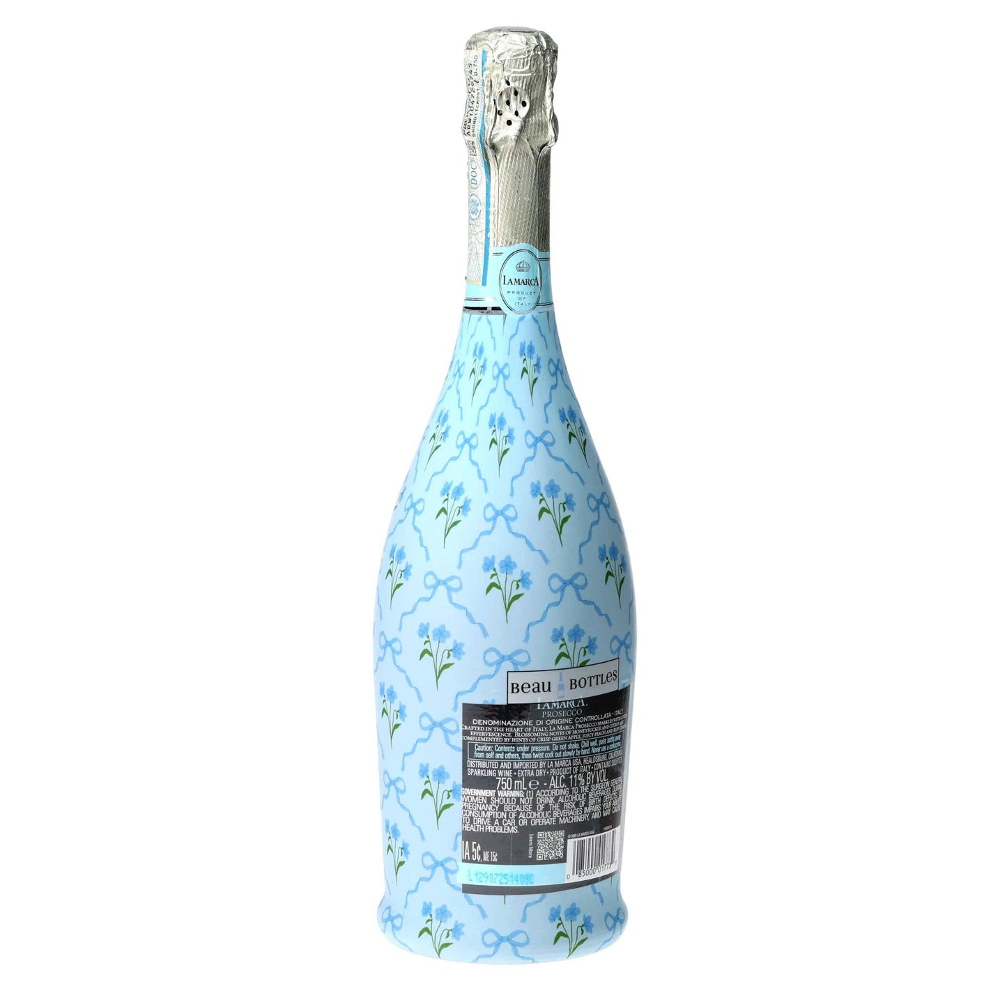 Beau Bottle Blue Bows and Blossoms - Prosecco Collection