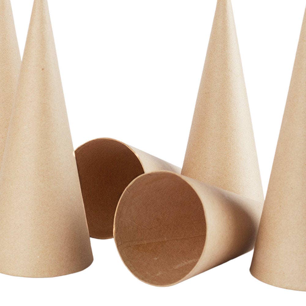 7" H x 2-3/4" Dia - Paper Mache Cone -  Dolls, Angels, Trees